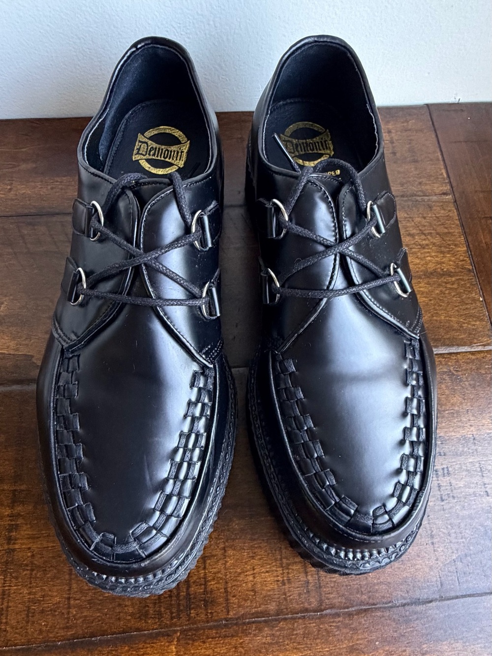 Demonia Creeper 402 Genuine Leather Platform Shoes Goth Punk Men's Size 12 Black